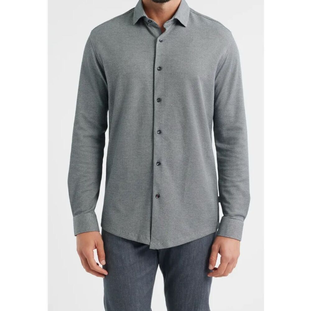 Stone Rose performance gray business casual M button down shirt
